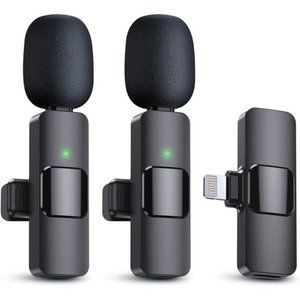 2 Pack Wireless Lavalier Microphones for iPhone - Crystal Clear Sound Quality